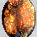 Best Grilled Tilapia Fish w. Plantain, and Red Sauce in Houston, TX
